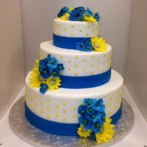 Colorful Three-tier wedding cake